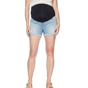Isabel Maternity Shorts Womens 4 Crossover Belly Over Bump Panel Denim Stretch